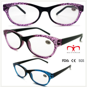 Ladies Plastic Reading Glasses with Cobweb Pattern (WRP508329)